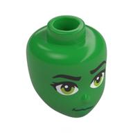 Minidoll Head, Black Eyebrows, Lime Eyes, Green Lips, Freckles print in 