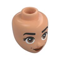 Minidoll Head, Black Eyebrows, Brown Eyes, Nougat Lips Nougat
