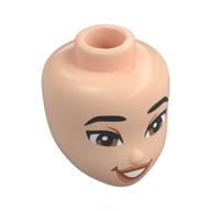 Minidoll Head, Black Eyebrows, Brown Eyes, Nougat Lips, Open Mouth Hellnougat