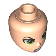 Minidoll Head with Angry Eyebrows, Lime Eyes, Teeth Print (Lena Luthor) Hellnougat