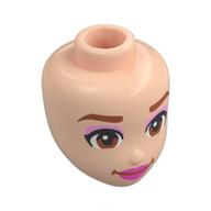 Minidoll Head, Dark Orange Eyebrows, Bright Pink Eyeshadow, Brown Eyes, Dark Pink Lips Light Nougat