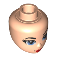 Minidoll Head with Blue Eyes, Red Lips and Closed Mouth Print (Wonder Woman) Hellnougat