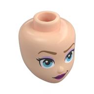 Minidoll Head, Dark Tan Eyebrows, Lavender Eyeshadow, Bright Light Blue Eyes, Dark Purple Lips Hellnougat