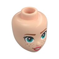 Minidoll Head, Nougat Eyebrows, Dark Turquoise Eyes, Coral Lips, Freckles Light Nougat