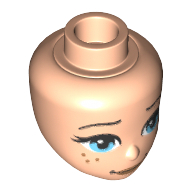 Minidoll Head, Medium Azure Eyes, Freckles, and Slightly Crooked Smile Print in 