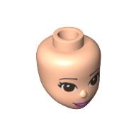 Minidoll Head, Brown Eyes, Open Mouth, Dark Pink Lipstick Print Hellnougat