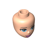 Minidoll Head, Blue Eyes, Pink Lips, Open Mouth Print Hellnougat