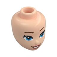 Minidoll Head, Dark Brown Eyebrows, Azure Eyes, Peach Lips, Open Mouth Smile Hellnougat