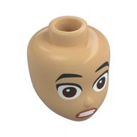Minidoll Head, Black Eyebrows, Reddish Brown Eyes,, Nougat Lips, Scared Warmes Beige
