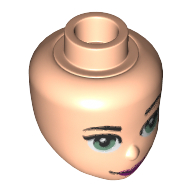 Minidoll Head, Grey Eyes and Dark Pink Lips Print in 