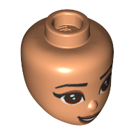 Minidoll Head with Eyelashes,, Brown Eyes, Brown Lips (Jasmine) Nougat