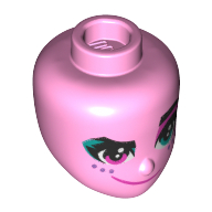 Minidoll Head, Purple Eyes, Dark Azure Eye Shadow, 3 Freckles, Smirk/Mean Leuchtrosa