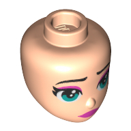 Minidoll Head, Dark Turquoise Eyes, dark Pink Eye Liner, Dark Pink Lips Hellnougat