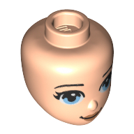 Minidoll Head, Bright Light Blue Eyes, Peach Lips Print Hellnougat
