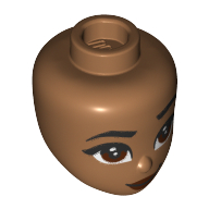 Minidoll Head, Reddish Brown Eyes, Dark Red Lips Mittelnougat