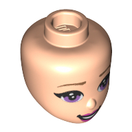 Minidoll Head, Medium Lavender Eyes, Pink Lips, Teeth Light Nougat