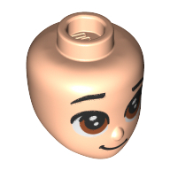 Minidoll Head, Reddish Brown Eyes Light Nougat