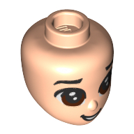 Minidoll Head, Reddish Brown Eyes, Open Mouth Hellnougat