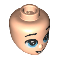 Minidoll Head Medium Blue Eyes, Open Mouth Hellnougat