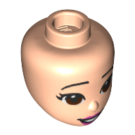Minidoll Head, Dark Brown Eyes, Dark Pink Lips, Teeth Hellnougat