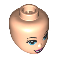 Minidoll Head, Medium Azure Eyes, Dark Pink Lips Light Nougat
