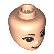 Minidoll Head, Reddish Brown Eyes, Peach Lips Light Nougat