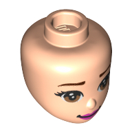 Minidoll Head, Brown Eyes, Brown Eyebrows, and Dark Pink Lips Print (Belle) Hellnougat