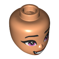 Minidoll Head, Big Bright Pink Eyes, Crazy Smile, Red Lips print Nougat