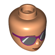 Minidoll Head, Purple Sunglasses (Blind Person) Nougat