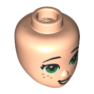 Minidoll Head, Green Eyes, Freckles, Peach Lips print in 
