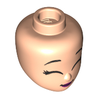 Minidoll Head with Closed Eyes, Dark Pink Lips Hellnougat