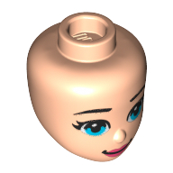 Minidoll Head, Medium Blue Eyes, Coral Lips Hellnougat