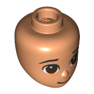 Minidoll Head, Dark Brown Eyes print Nougat