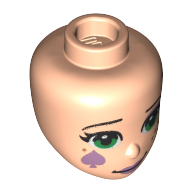 Minidoll Head, Green Eyes, Lavender Spades print Hellnougat