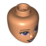 Minidoll Head, Lavender Eyes, Dark Red Lips, Open Smile print Nougat