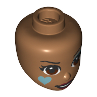 Minidoll Head, Reddish Brown Eyes, Light Aqua Heart, Eye-shadow print in 