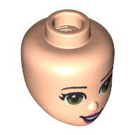 Minidoll Head, Olive Green Eyes, Pink Lips, Open Mouth Hellnougat
