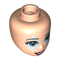 Minidoll Head, Blue Eyes, Light Aqua Diamonds print Hellnougat