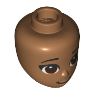 Minidoll Head, Reddish Brown Eyes print Medium Nougat