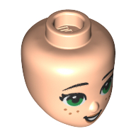 Minidoll Head, Big Green Eyes, Freckles print Light Nougat