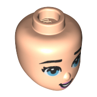 Minidoll Head, Big Medium Azure Eyes, Open Mouth print Light Nougat