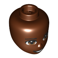 Minidoll Head, Hazel Eyes, Open Mouth print Reddish Brown