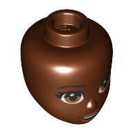 Minidoll Head, Hazel Eyes, Open Mouth print Rotbraun