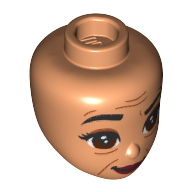 Minidoll Head, Reddish Brown Eyes, Black Eyebrows, Wrinkles print Nougat