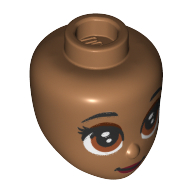 Minidoll Head, Large Reddish Brown Eyes, Dark Red Lips print Medium Nougat