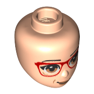 Minidoll Head, Red Glasses Smile print Hellnougat