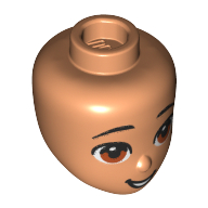 Minidoll Head Brown Eyes, Smile print Nougat