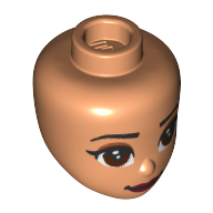 Minidoll Head, Reddish Brown Eyes, Dark Red Lips print Nougat