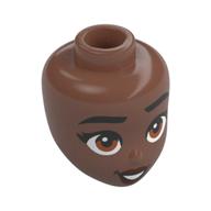 Minidoll Head, Black Eyebrows, Light Brown Eyes print Medium Brown