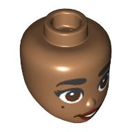 Minidoll Head, Thick Black Eyebrows, Reddish Brown Eyes, Dark Red Lips print Mittelnougat